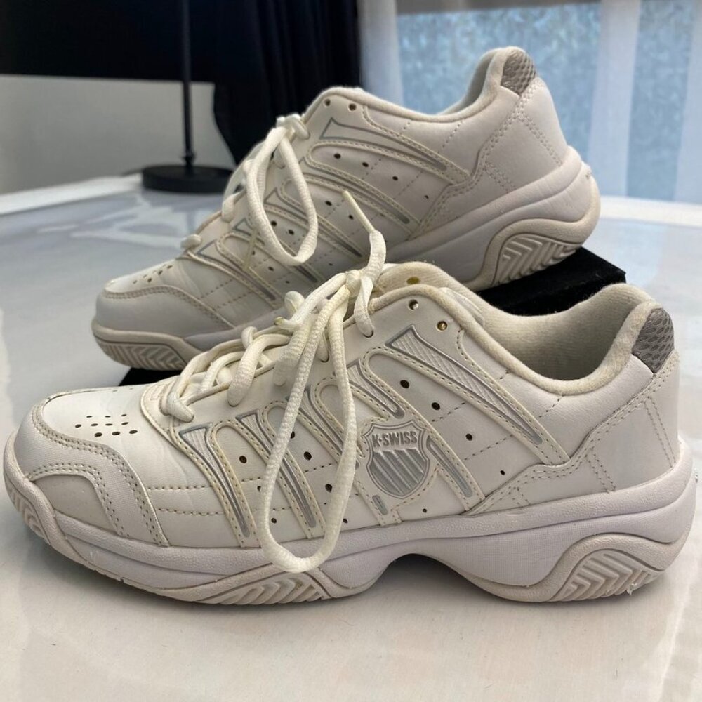 K-Swiss Grancourt II Tennis Shoes White Silver Women’s Size 6 Aosta II 92648155